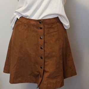 Suede high waist skirt